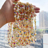 Boho Pearl Choker Necklace for Women - Summer Beach Jewelry