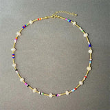 Boho Pearl Choker Necklace for Women - Summer Beach Jewelry