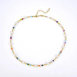 Boho Pearl Choker Necklace for Women - Summer Beach Jewelry