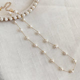 Pearl Choker Necklace Stainless Steel Chain