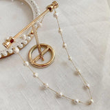 Pearl Choker Necklace Stainless Steel Chain
