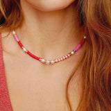 Boho Freshwater Pearl Choker Necklaces for Women