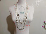 Long Pearl Necklace Double Layer Pendant Sweater Chain