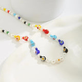 Y2K Colorful Flower Pattern Acrylic Bead Necklace Choker