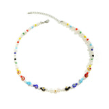 Y2K Colorful Flower Pattern Acrylic Bead Necklace Choker