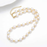 Vintage Freshwater Pearl Necklace Baroque Pearls Bead Chain Wedding