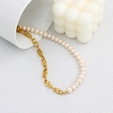Bowknot Choker Freshwater Pearl Necklace YS498