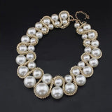 Pearl Necklace Chain Cross Big Beads Choker Statement Jewelry For Women