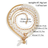 Gothic Metal Disc Pendant Necklace Punk Pearl Chain Choker