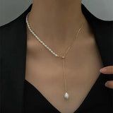 Minar Freshwater Pearl Necklace for Women Baroque Pearls Long Tassel Choker