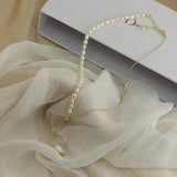 Minar Freshwater Pearl Necklace for Women Baroque Pearls Long Tassel Choker