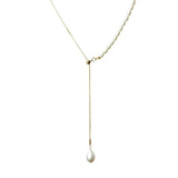 Minar Freshwater Pearl Necklace for Women Baroque Pearls Long Tassel Choker