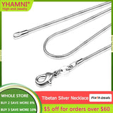 Tibetan Silver Snake Chains Necklace Women Allergy Jewelry