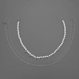 Triple Layer Men Pearl Stab Pendant Necklace Choker Hiphop Stuff