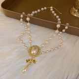 Bowknot Choker Necklace Oval Pearl Jewelry for Women