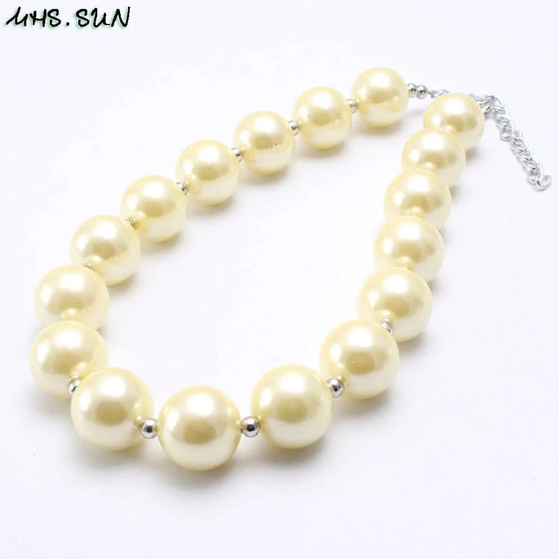 Girls Kids Pearl Beaded Necklace Chunky Jewelry 1Pcs