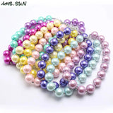 Girls Kids Pearl Beaded Necklace Chunky Jewelry 1Pcs