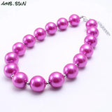 Girls Kids Pearl Beaded Necklace Chunky Jewelry 1Pcs