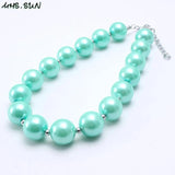 Girls Kids Pearl Beaded Necklace Chunky Jewelry 1Pcs