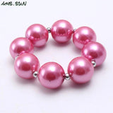 Girls Kids Pearl Beaded Necklace Chunky Jewelry 1Pcs
