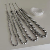 Grey Pearl Beads Chain Necklaces for Women Choker Necklace Anniversary Gift