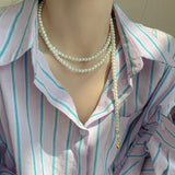 Heart Collar Simulated Pearl Necklace For Women