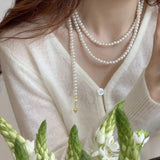 Heart Collar Simulated Pearl Necklace For Women