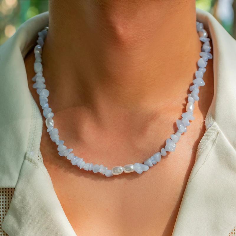 Boho Stone Beads Choker Necklace Summer Beach Clavicle Chain Jewelry