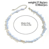 Boho Stone Beads Choker Necklace Summer Beach Clavicle Chain Jewelry