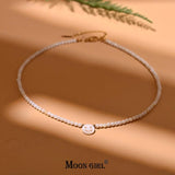Mother of Pearl Smile Choker Shell Beads Necklace Stainless Steel Happy