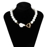 Pearl Beads Choker Necklace for Women Short Collar Jewelry on Neck
