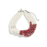 4 Strand Bloody Pearl Layered Gothic Choker Necklace