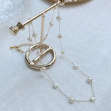 Baroque Pearl Choker Necklace Stainless Steel Chain