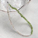 Baroque Natural Pearl Necklace Peridots Stone Choker