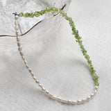 Baroque Natural Pearl Necklace Peridots Stone Choker