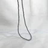 Dark Grey 4mm Shell Pearl Necklace
