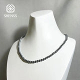 Dark Grey 4mm Shell Pearl Necklace