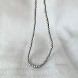 Dark Grey 4mm Shell Pearl Necklace