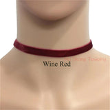 6 PCS Wine Red Velvet Choker Necklace Set for Women