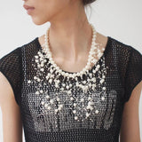 Simulated Pearl Necklaces Beads Collar Choker For Women Long Pendant