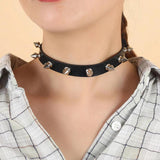 Goth Choker Necklaces - Punk Gothic Rivets Chains Harajuku Jewelry