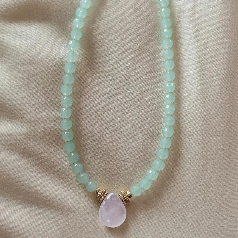 Freshwater Pearl Pendant Necklace Crystal Beads Choker