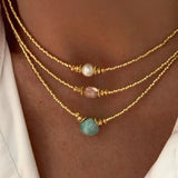 Freshwater Pearl Pendant Necklace Crystal Beads Choker
