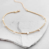 Freshwater Pearl Pendant Necklace Crystal Beads Choker
