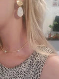 Freshwater Pearl Pendant Necklace Crystal Beads Choker