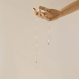 Stainless Steel Plated 18K Pearl Chain Necklace Women Birthday Gift Jewelry