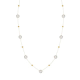 Stainless Steel Plated 18K Pearl Chain Necklace Women Birthday Gift Jewelry