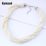 Pearl Beads Multilayer Choker Necklace Women Chunky Necklaces