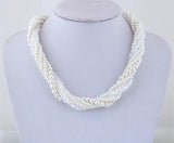 Pearl Beads Multilayer Choker Necklace Women Chunky Necklaces