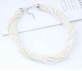 Pearl Beads Multilayer Choker Necklace Women Chunky Necklaces
